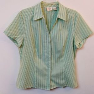 Women's Tailored Button Blouse Green size L Riders